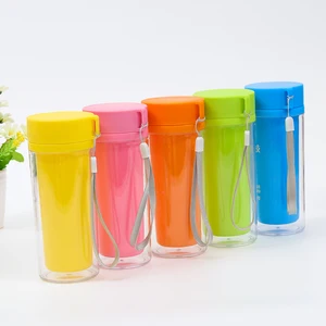 Image of custom pp plastic double wall portable leakproof drinking bottle bpa free plastic water bottles
