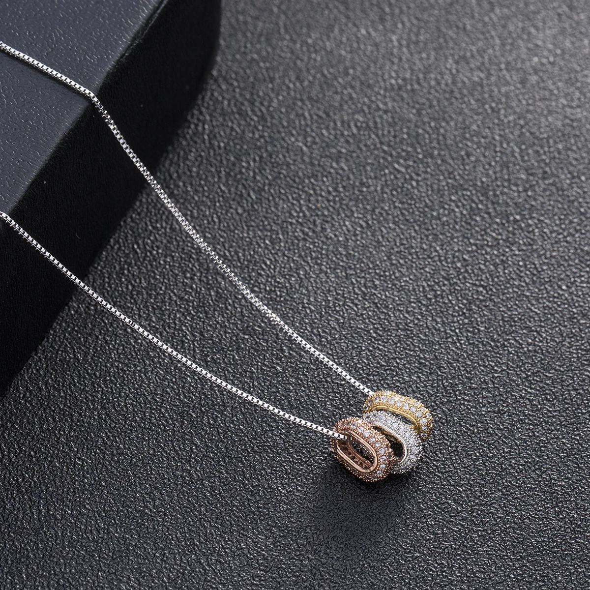 新设计多色戒指吊坠项链