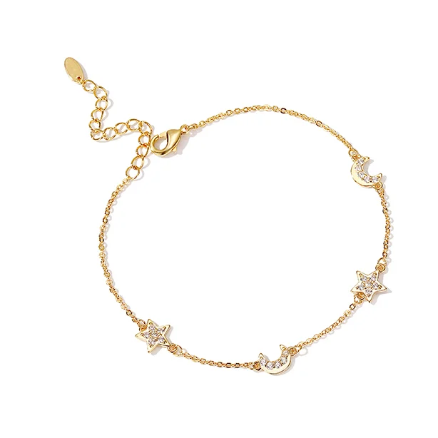 

Gemnel fine charms for bracelet bulk fine Latest fashion ins charm 925 silver star moon minimalist bracelet