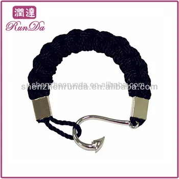 Whole Stainless Steel Men Fishhook Bracelet Cotton Or Nylon Rope Whole Stainless Steel Men Fishhook Bracelet Cotton Or Nylon Rope Bracelets With Anchor Jewelry