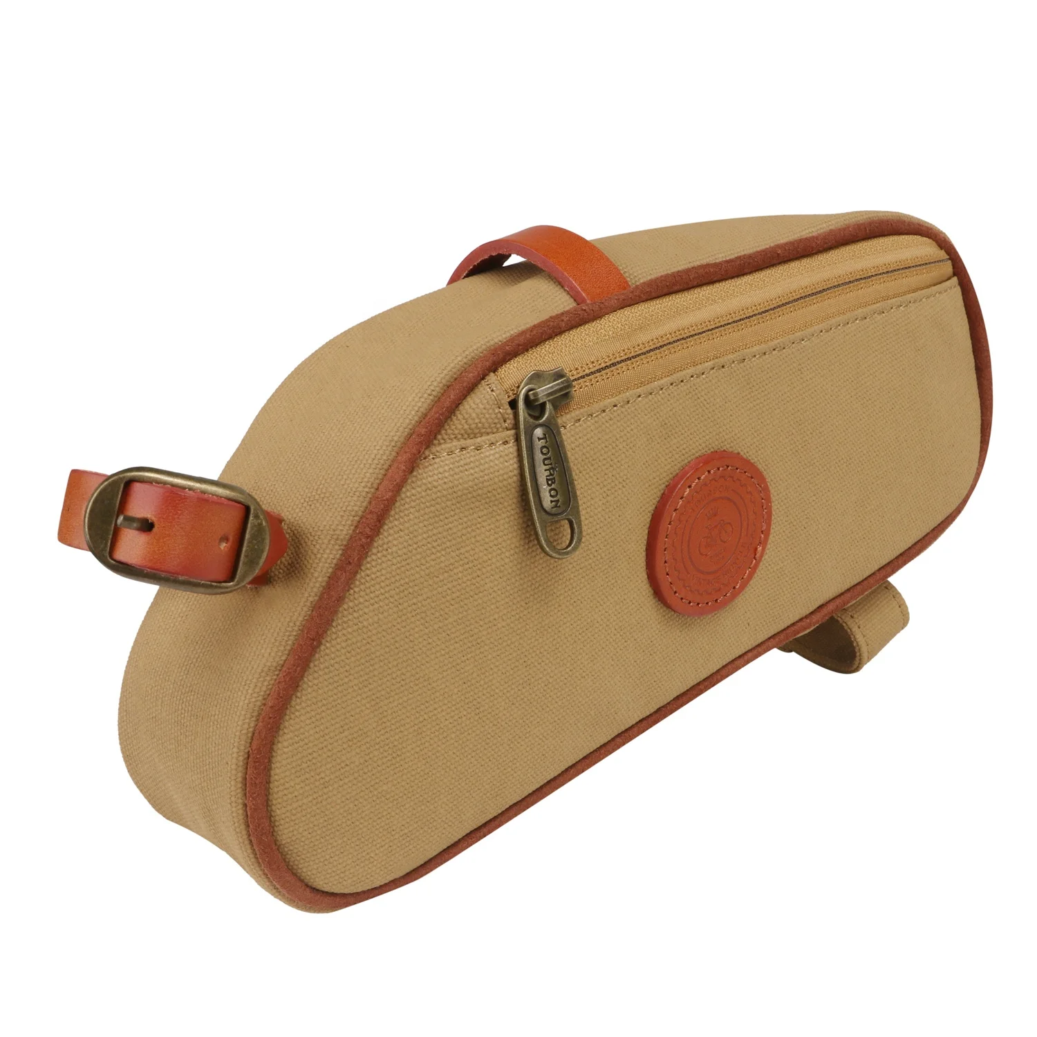 

Tourbon canvas saddle pouch leather bicycle saddles, Khaki