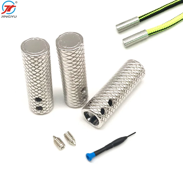 Custom Newest Metal Screw On Rope Brass Crimps Cord Ends Caps For Clothing
