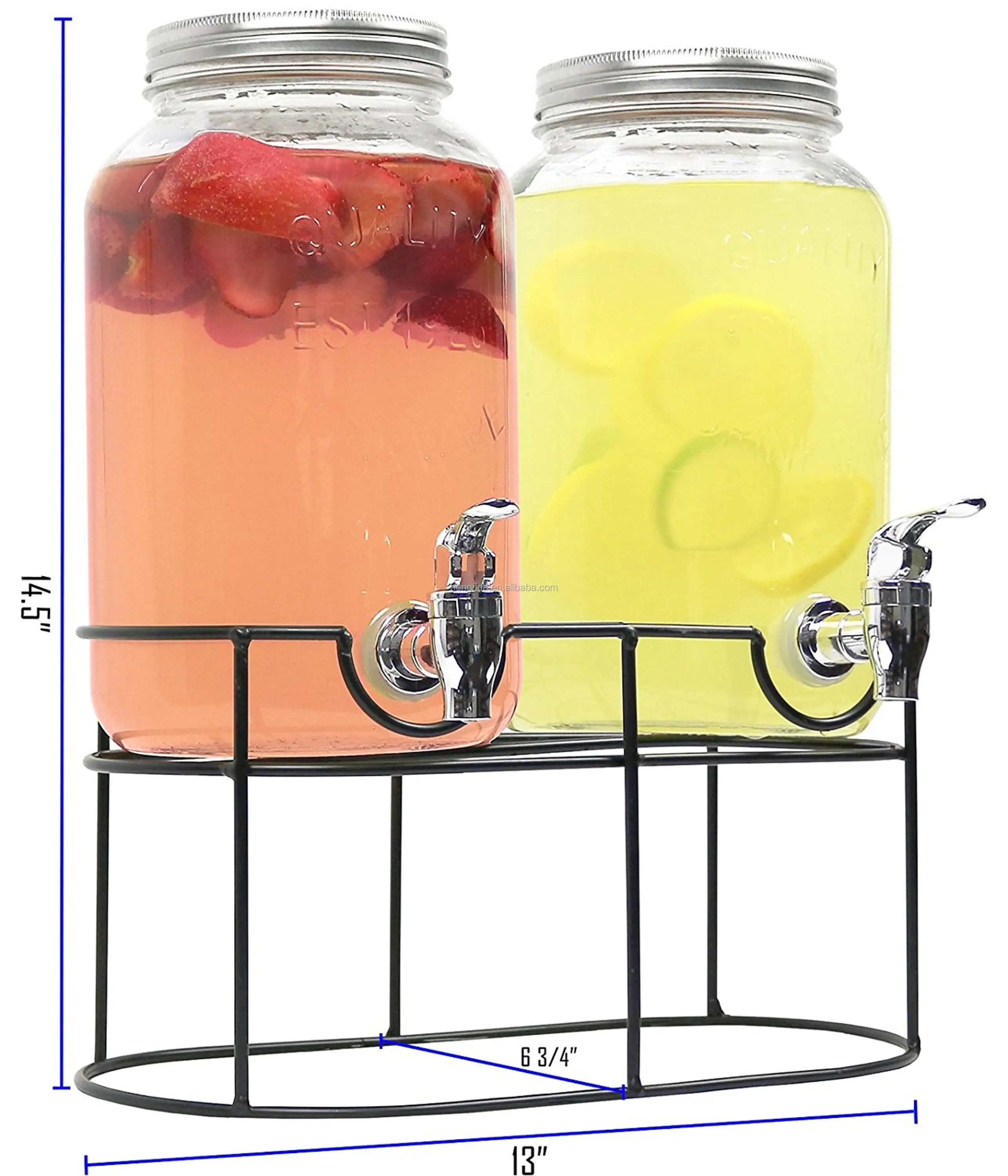 1 Gallon Glass Dispenser On Metal Stand With Leak Free Spigot - Buy ...