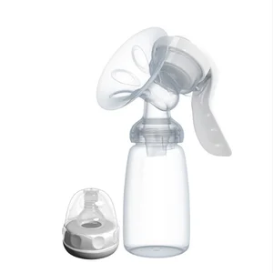 Image of Manual Breast Pump Powerful Baby Nipple Suction 150ml Feeding Milk Bottles Breasts Pumps Bottle Sucking Baby Care