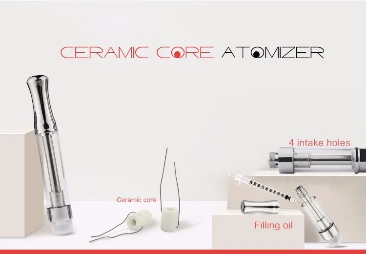 INT ceramic cbd cartridge co2 thick oil vape cartridge customized logo atomizer glass 510 thread clearomizer