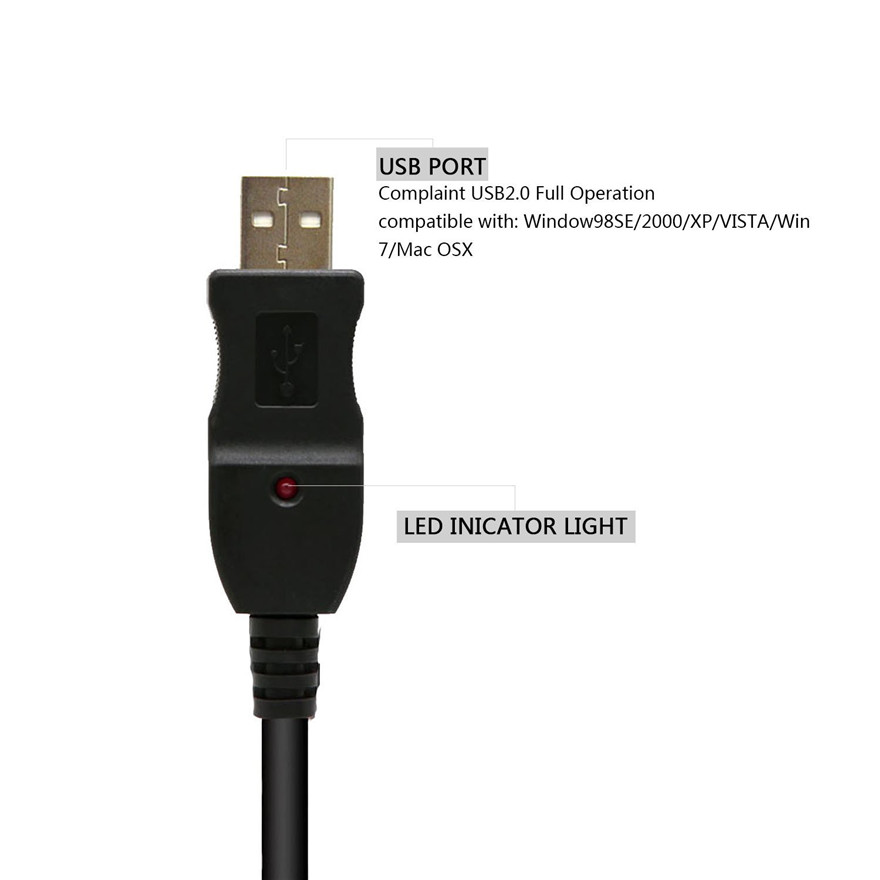3m Usb To Guitar Bass 6.35mm 1/4 Mono Male Jack Link Connection Line