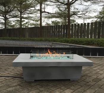 15 Zoll Hohe Rechteckige Mgo Gas Firetables,55.000 Btu Gartenheizung