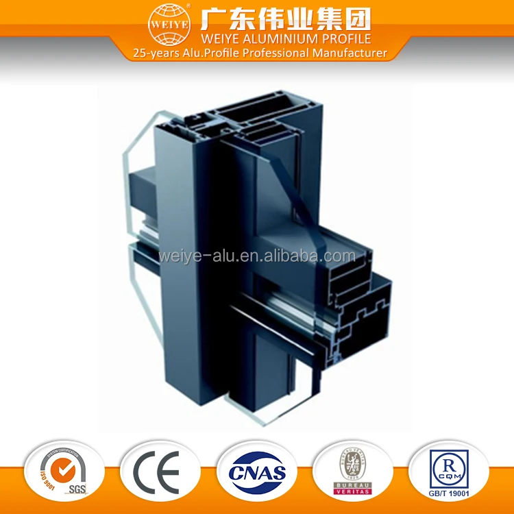 
Series stick Aluminium curtain wall,open small-unit curtain wall profile 