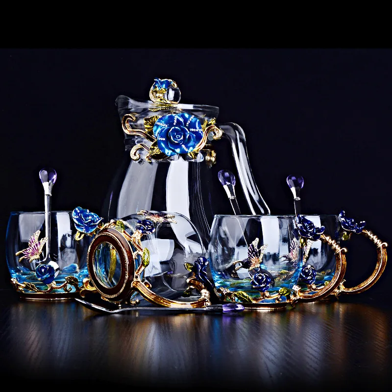 Hot Sale Luxury Clear Glass Tea Set For Party Wedding Beauty Gift Set