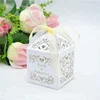 Classic love vines laser cut wedding giveaways box with free ribbon