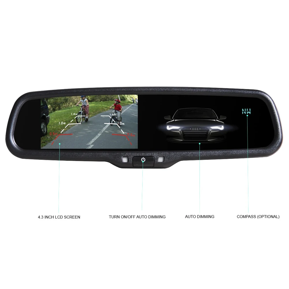 4.3inch Oem Rearview Mirror Monitor With Auto Dimming Function Buy