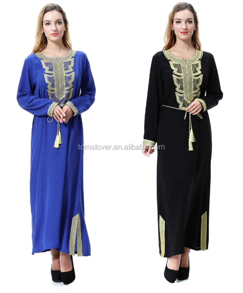 

2017 Women Islamic Clothing In Guangzhou Long Sleeve Ladies Long Kaftan Dresses, N/a