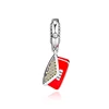 CKK Red Cluth Bag Crystal Beads for Women Bracelets Fashion Lady Shopping Sign Silver Charms Floating Dangle for Jewelry Making