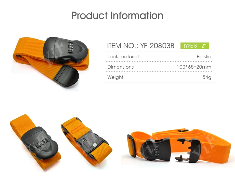 Yif Suitcase Strap Belt Lock Reset Luggage Combination Lock Yf20803b
