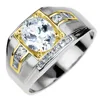 High Quality Unusual Mens Ring Two Tone Gold Plating Wholesale Fashion Jewelry