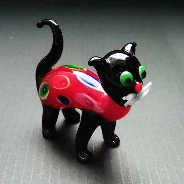 murano glass black cat