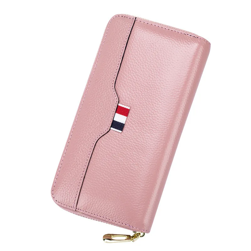 

New Korean Style Casual Fashion Simple Women Wallet Genuine Leather Zip Wallet Women Small Long Wallet purses wholesale china