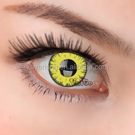 1 YEAR USE soft eyewear, color soft contact lens CL261 YELLOW DEVIL