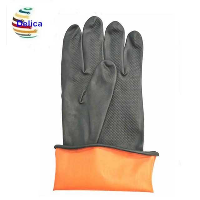 

Industrial Work Latex Glove Dipped Lined Industrial Heavy Duty Rubber Glove Safety, Yellow,red,orange,pink,blue,green,black,bicolor