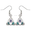 Top sell new style trendy jewelry 925 thailand silver blue fire opal hoop earrings for women