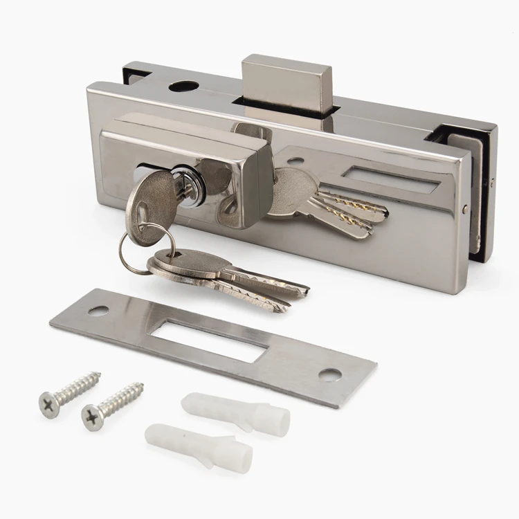 Cerradura De Puerta De Vidrio De Acero Inoxidable Parche De Cerradura
