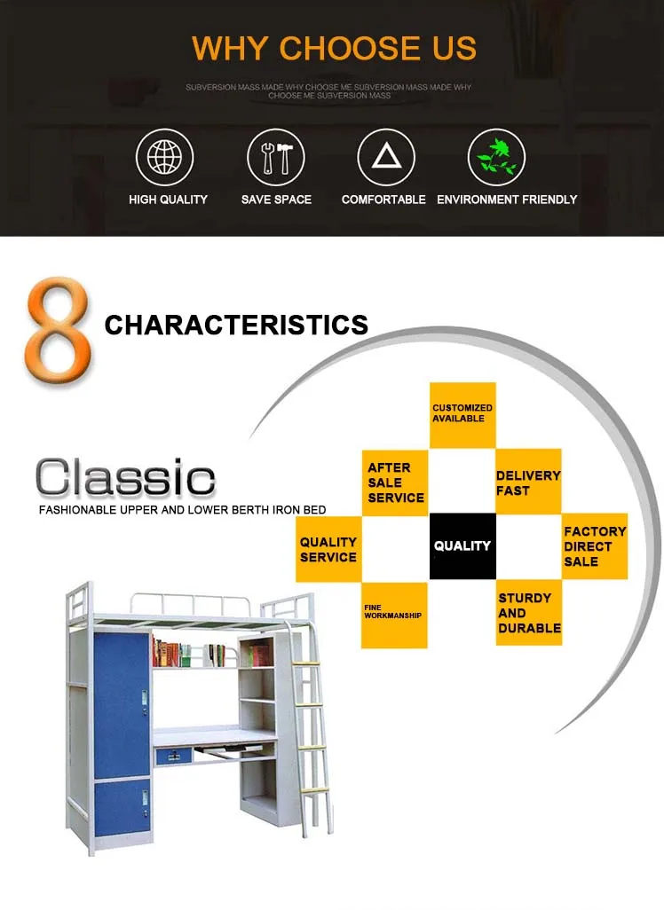 Dormitory  kids metal loft adult bunk beds cheap