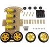 4WD Double Layers Smart Car Robot Chassis for Arduinos with 4pcs Gear Motor and 4pcs Tire Wheel