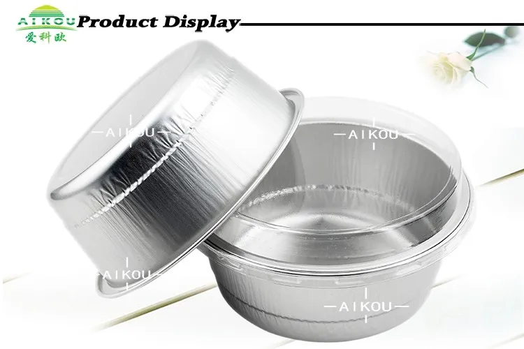 500ml Aluminum Foil Disposable Soup Container Round With Lid Cover