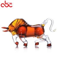 

500ml FDA Certificate Handblown Borosilicate Bull Animal Shaped Glass Wine Bottle Clear Whisky Decanter