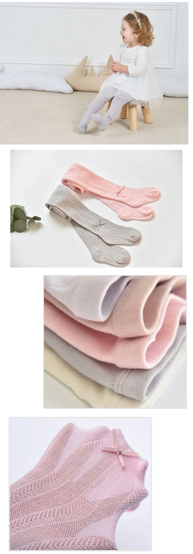 Wholesale Cute Cotton Bowknot Mesh Baby Girls Pantyhose Summer Thin Lovely Cozy Tights For Children