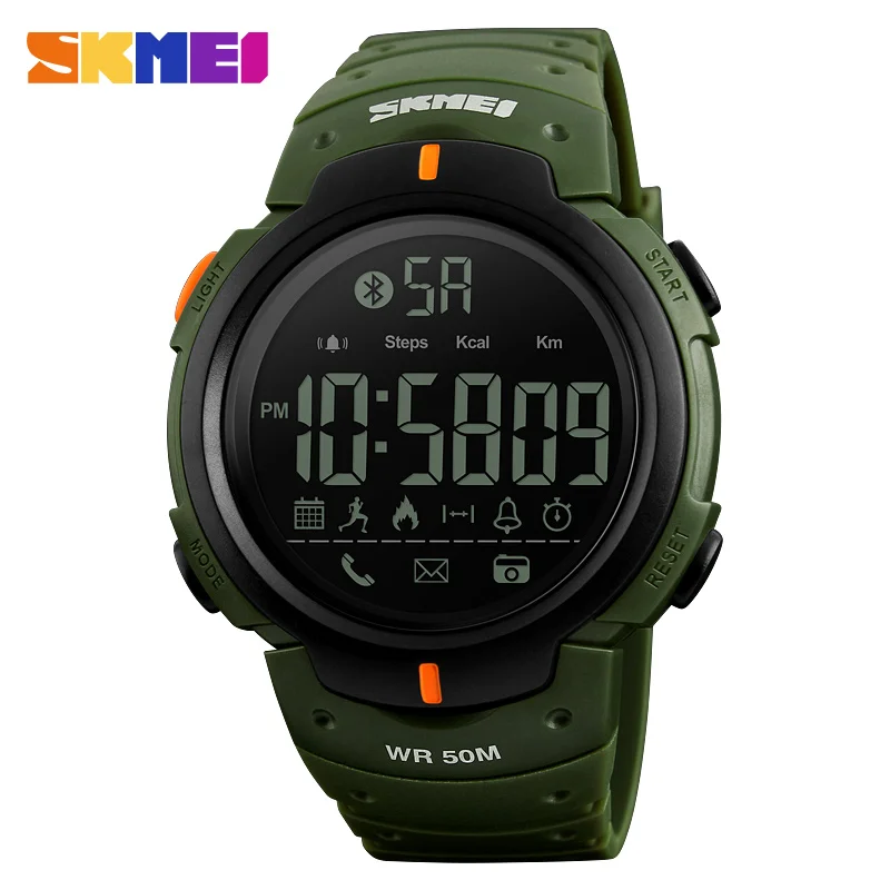 

Men's Sport Smart Watch SKMEI 1301 Fashion Pedometer Remote Camera Calorie Bluetooth Smartwatch Reminder Digital Wristwatches, N/a