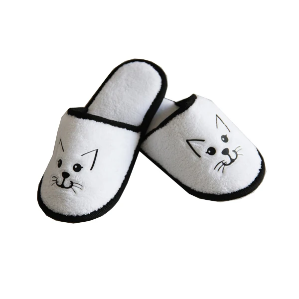 

Quality Comfortable Kids Cute Soft Animal Slippers, White and black