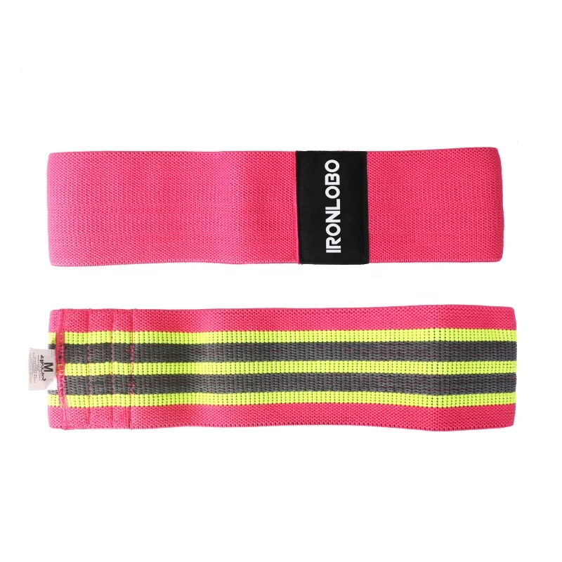 

Custom Printed Logo Elastic Heavy Duty Cotton Fabric Yoga Gym Fitness Resistance Exercise Bands, Pink/blue,or custom colors