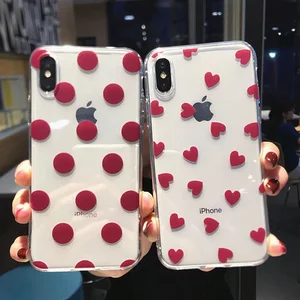 Clear Love Heart Silicon Phone Case iPhone 6S 7 8 Plus XR Max