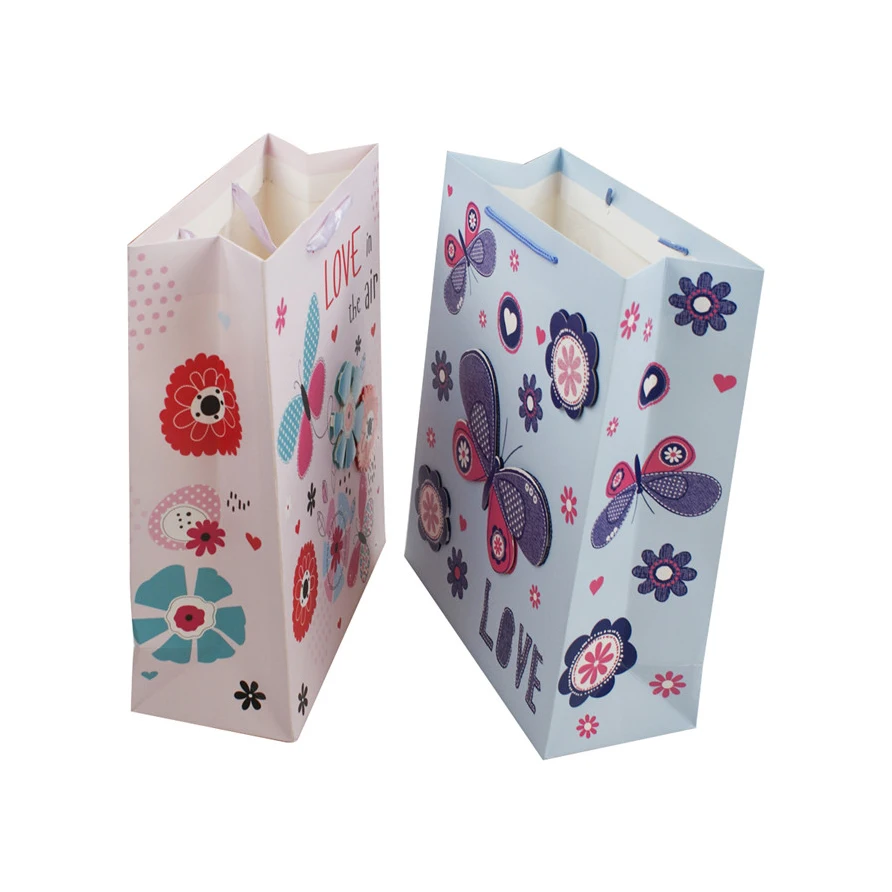 New design special cartoon animals pattern packaging paper bag for kids