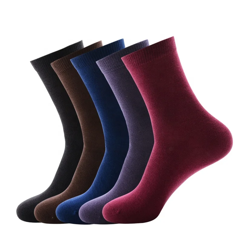 

MEIKAN Colorful Crew Plain White Gray Black Breathable Ribbed Dress Solid Business Custom Knit Cotton Socks Men