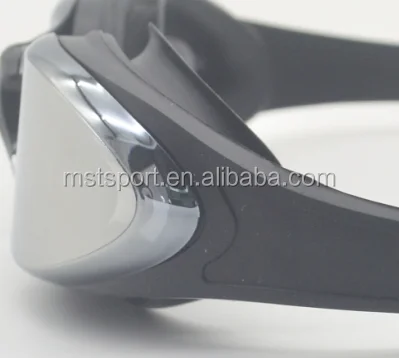 Black color cool design anti fog mirror coated  swimming goggle adult silicone swimming goggles