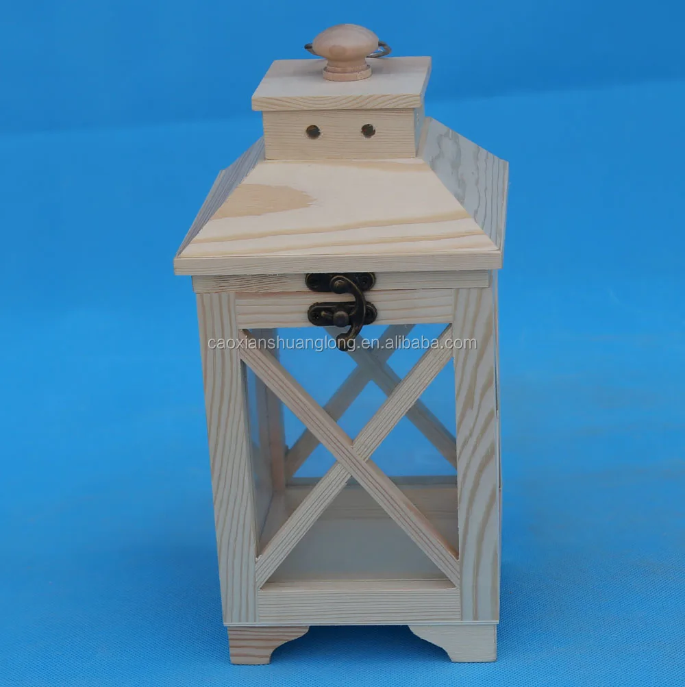 Unfinished Hinged Top Wooden Lantern Buy Natural Fantastic Craft Wood
