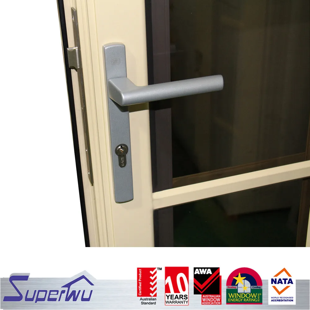 Aluminum Double Glazed Swing Pivot French Revolving Entry Door With Decorate Door