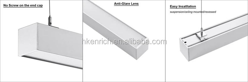 Modern simple style Aluminum LED linear light linkable with seamless connection