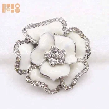 Hot Sell Bulk Cheap White Flower Pearl Rhinestone Napkin Rings For