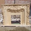 Customized indoor artificial marble cast stone fireplace mantel surround