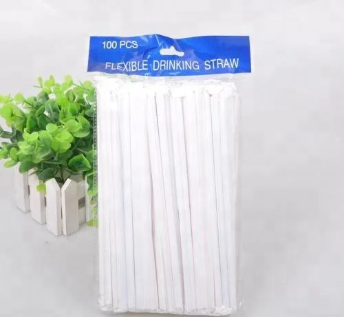 

Paper Wrapped Flexible Plastic Drinking Straws PP Material Bendy Plastic Straws Eco-friendly, Transparent or colored