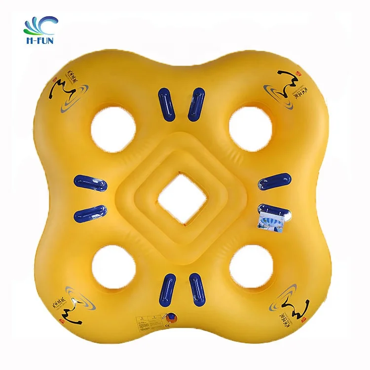 Safe Design 4 Persons Inflatable Water Park Clover Leaf Tube For Aqua ...