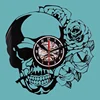 Skull head design creative art wall clock vinyl record wall clock