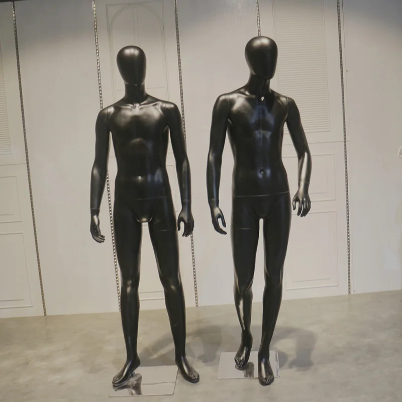 Xinji Custom Male Standing Full Body Mannequin Black Fiberglass Fancy