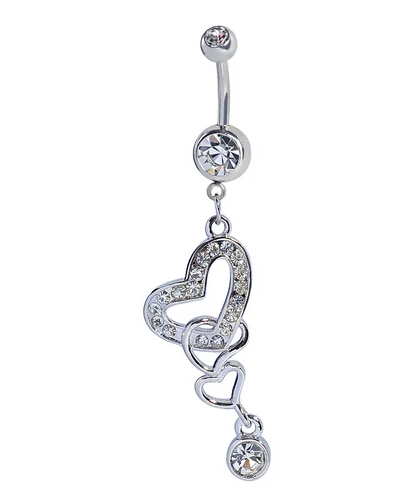 

Body Piercing Navel Rings Heart Zircon Clear Dangle Belly Button Rings