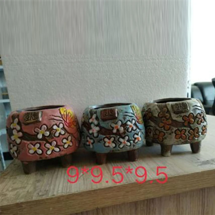 Korean garden pot flower decor hand-painted ceramic flower pots