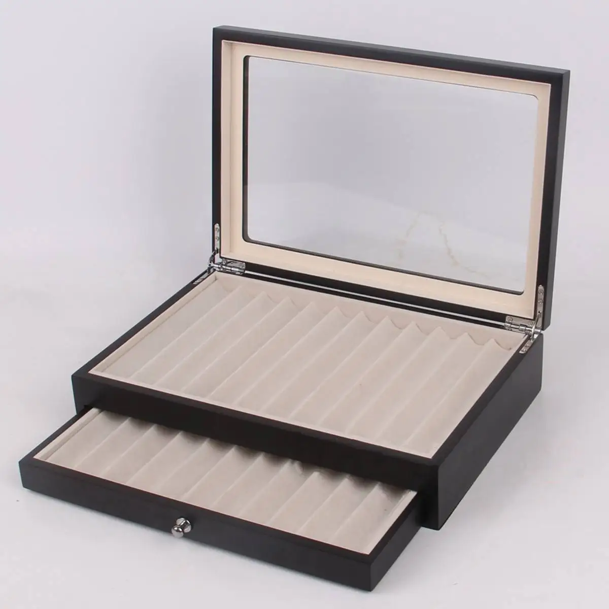 UK 12/23 Pens Cigars Wood Display Box Case Holder Storage Collector Organizer 