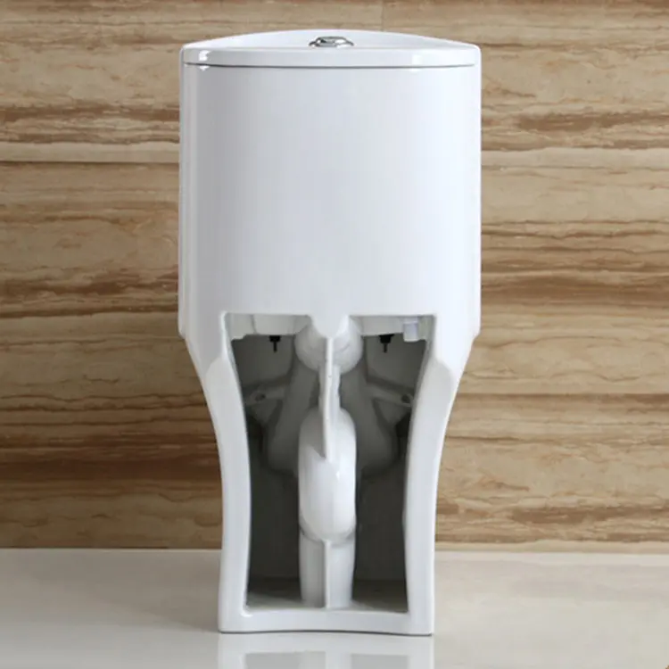 One piece siphonic ceramic toilet commode
